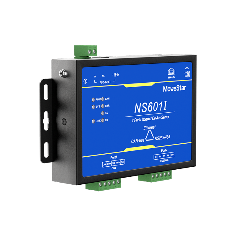 1 Port CAN-bus + 1*RS232/485 To Ethernet Opto-isolated Wall-mounted Ethernet CAN-bus Server