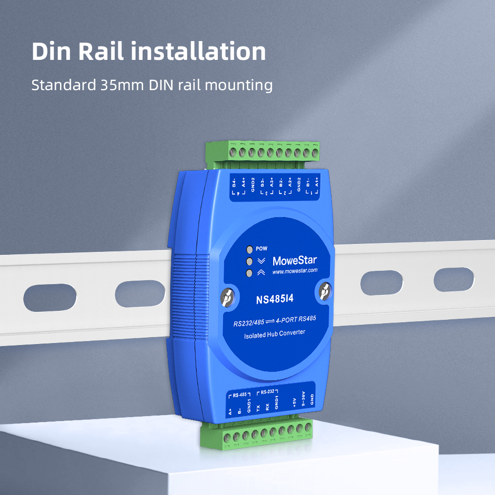 1 Port RS232/485 To 4 Ports RS485 Passive Isolated HUB