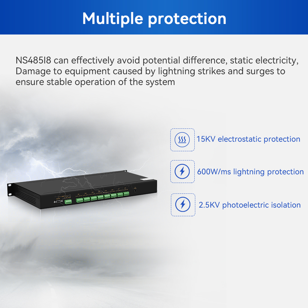 1 Port RS232/485/422 To 8 Ports RS485/422 Passive Isolated HUB