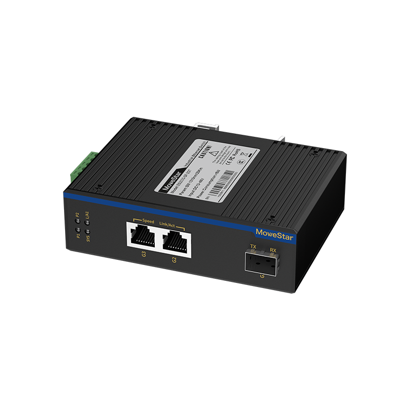 1 Port 100M F(x) + 2 Ports 10/100M T(x) Din Rail Industrial media converter