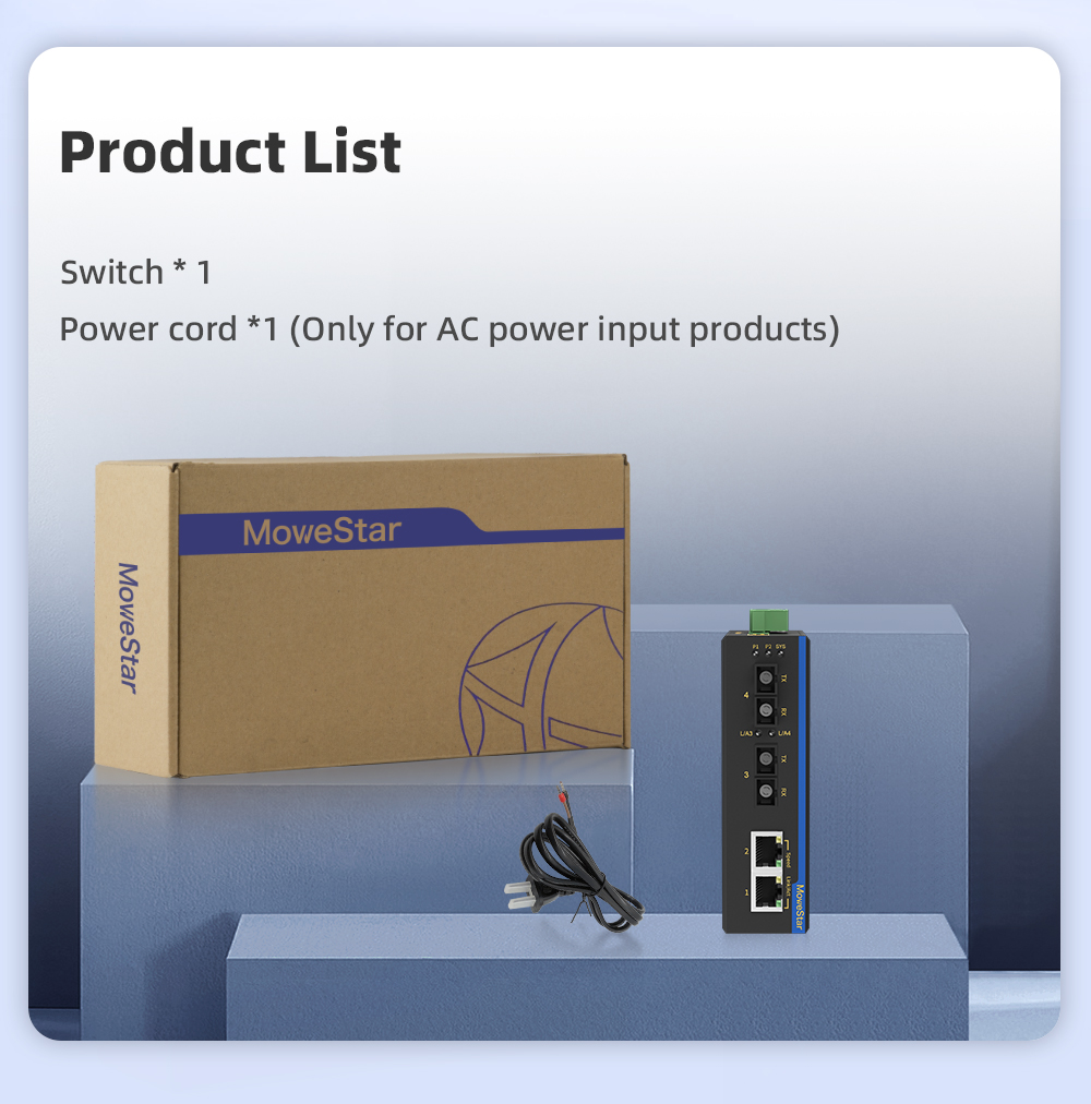 2 Ports 100M F(x) + 2 Ports 10/100M T(x) Din-Rail Unmanaged Industrial Ethernet Switch