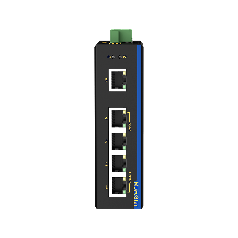 5 Ports 10/100M T(x) Din-Rail Unmanaged Industrial Ethernet Switch