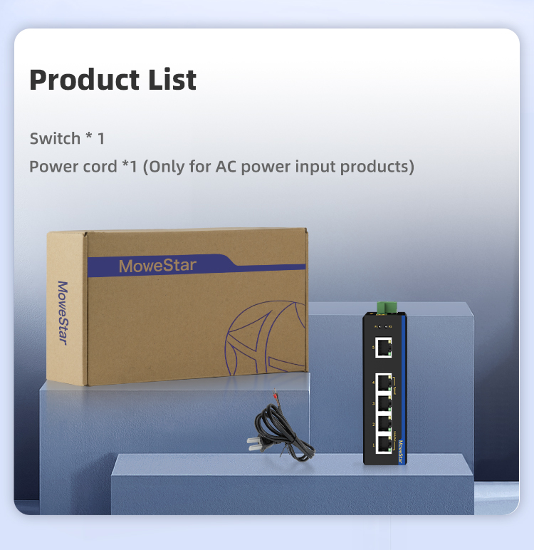 5 Ports 10/100M T(x) Din-Rail Unmanaged Industrial Ethernet Switch