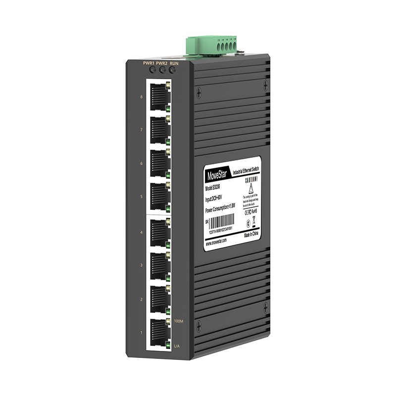 8 Ports 10/100M T(x) Din-Rail Unmanaged Industrial Ethernet Switch
