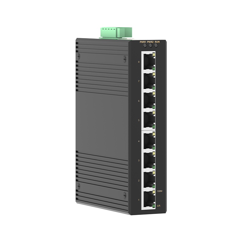 8 Ports 10/100M T(x) Din-Rail Unmanaged Industrial Ethernet Switch