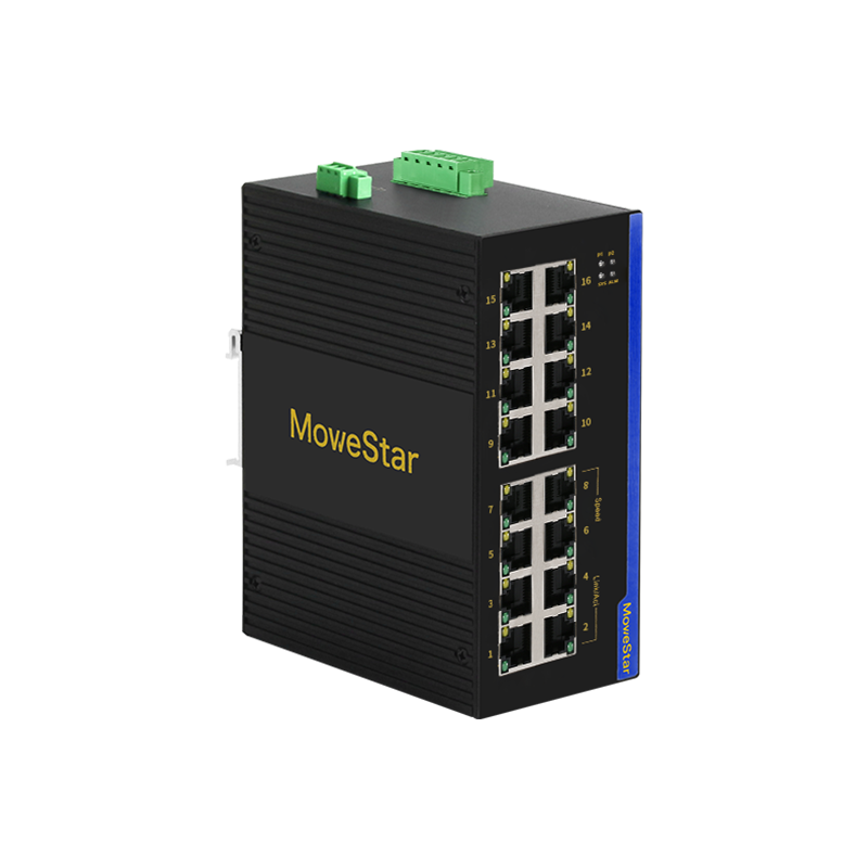 16 Ports 10/100M T(x) Din-Rail Unmanaged Industrial Ethernet Switch