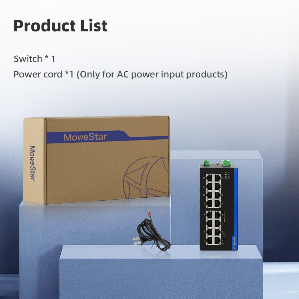 16 Ports 10/100M T(x) Din-Rail Unmanaged Industrial Ethernet Switch