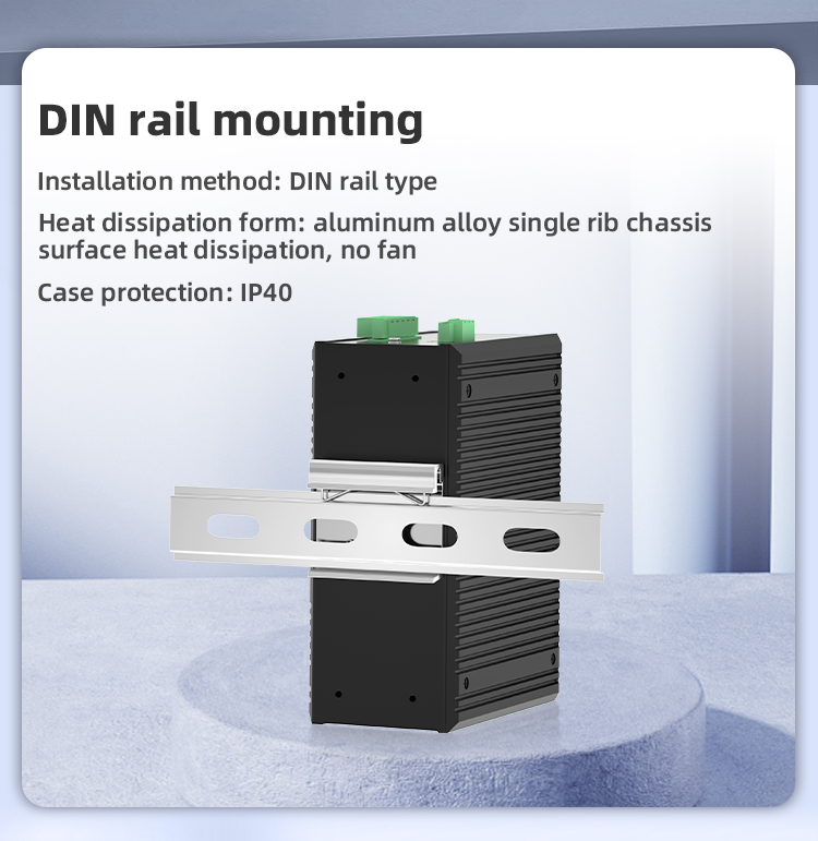2 Ports 100M F(x) + 16 Ports 10/100M T(x) Din-Rail Unmanaged Industrial Ethernet Switch