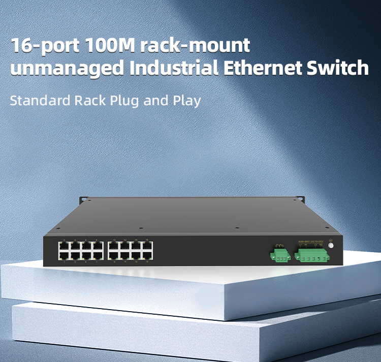 16 Ports 10/100M T(x) Rack-mount Unmanaged Industrial Ethernet Switch