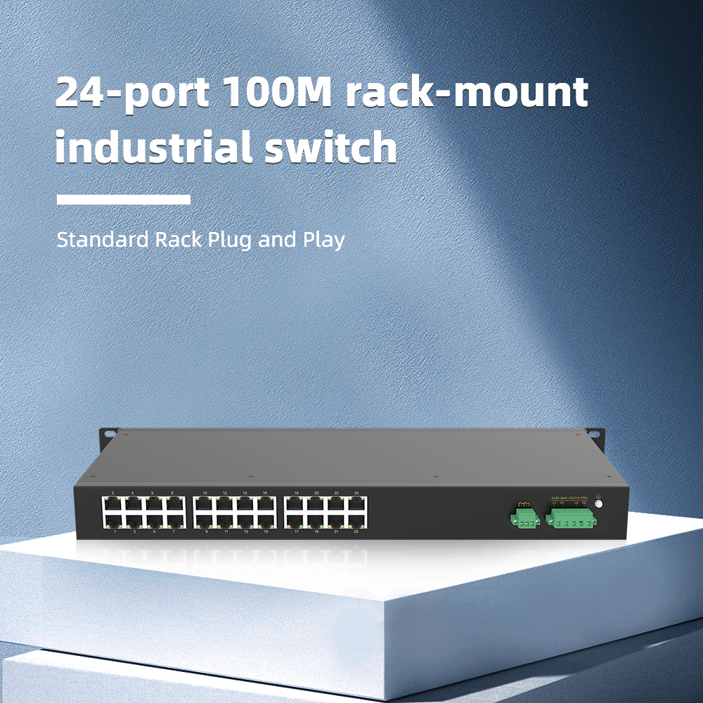 24 Ports 10/100M T(x) Rack-mount Unmanaged Industrial Ethernet Switch