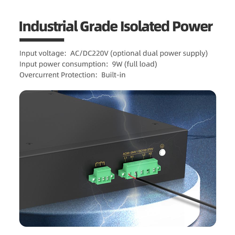 24 Ports 10/100M T(x) Rack-mount Unmanaged Industrial Ethernet Switch