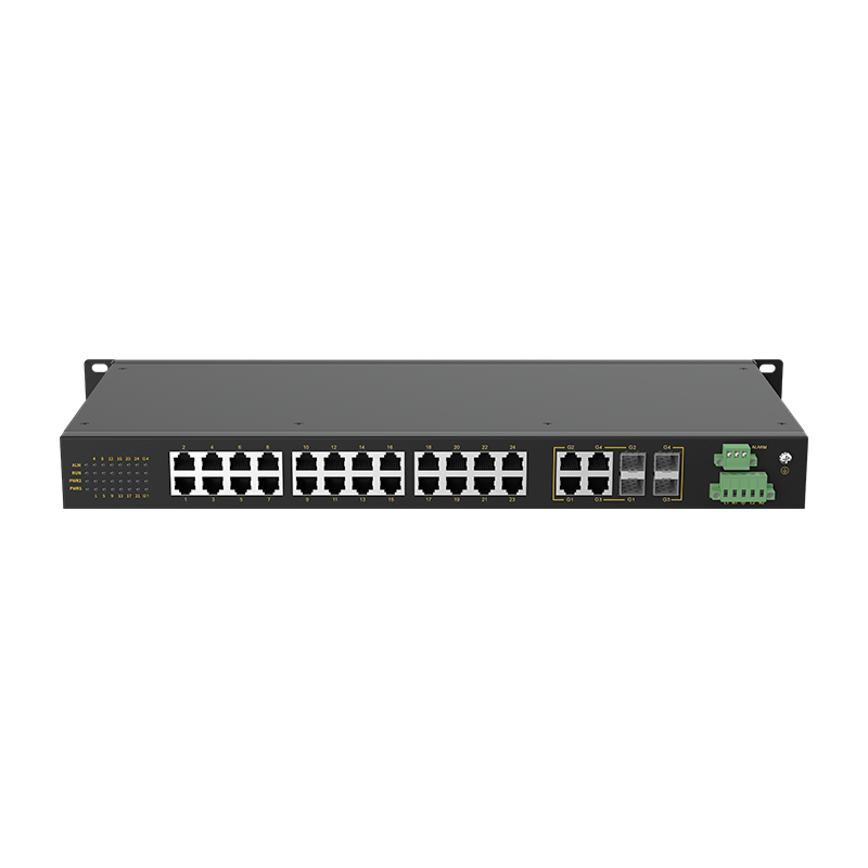 4 Ports Gigabit Combo + 24 Ports 10/100M T(x) Rack-mount Unmanaged Industrial Ethernet Switch