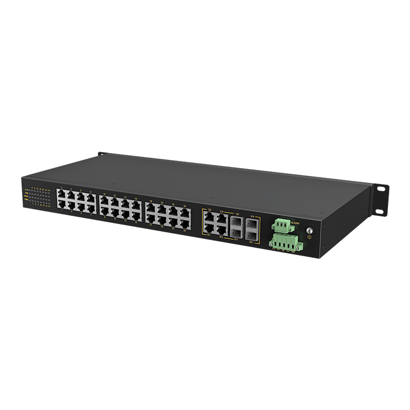 4 Ports Gigabit Combo + 24 Ports 10/100M T(x) Rack-mount Unmanaged Industrial Ethernet Switch