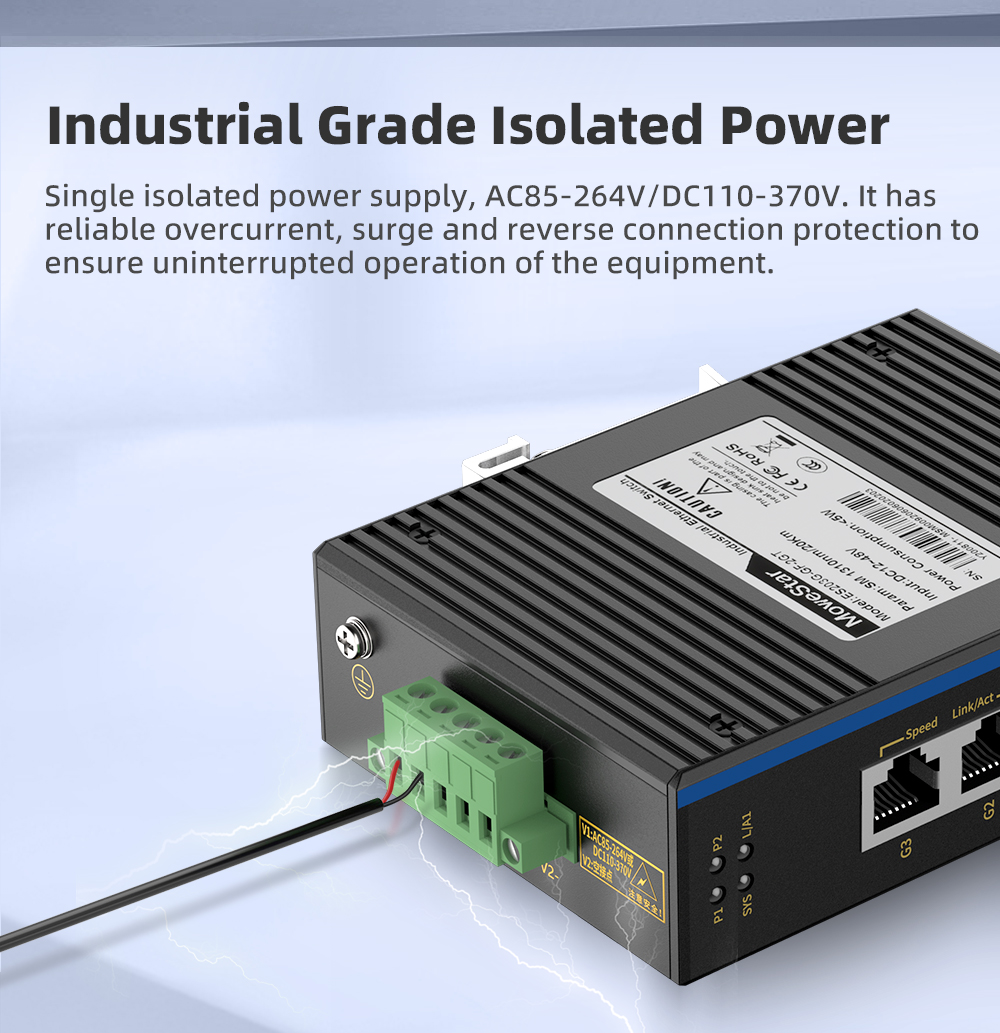 1 Port Gigabit SFP + 2 Ports Gigabit RJ45 Din Rail industrial media converter
