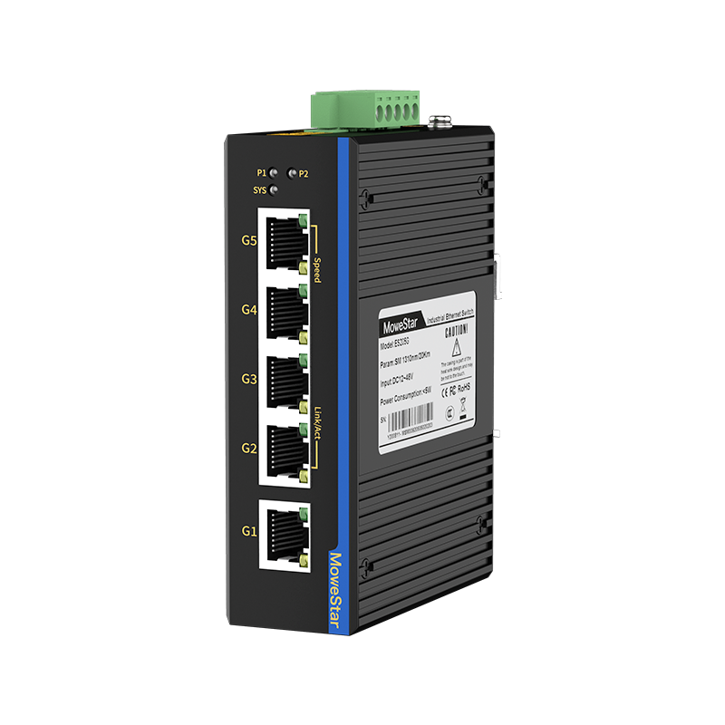 5 Ports Gigabit T(x) Din-Rail Unmanaged Industrial Ethernet Switch