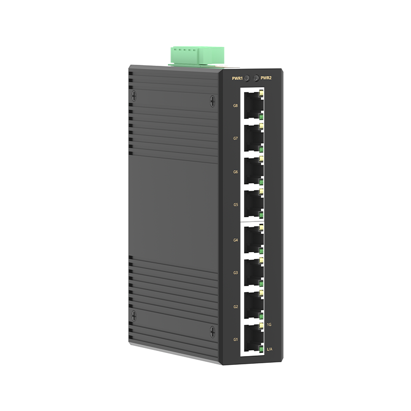 8 Ports Gigabit T(x) Din-Rail Unmanaged Industrial Ethernet Switch