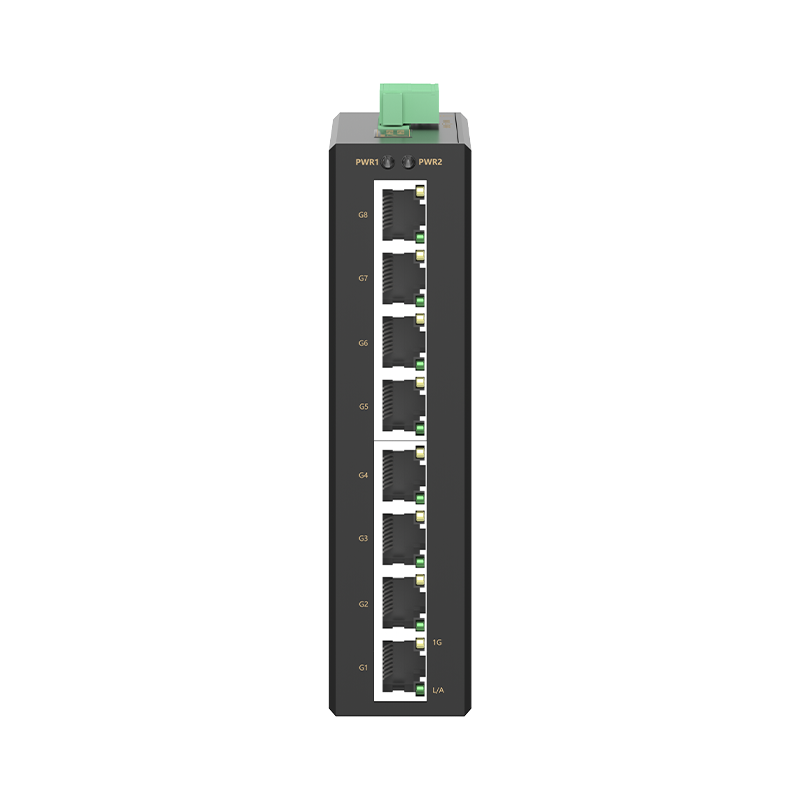 8 Ports Gigabit T(x) Din-Rail Unmanaged Industrial Ethernet Switch