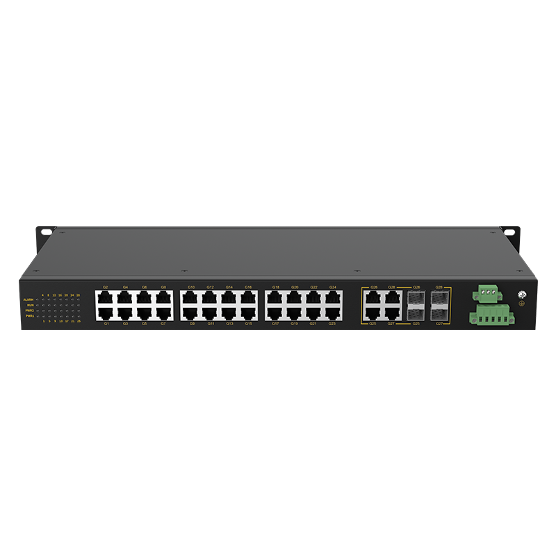 4 Ports Gigabit Combo + 24 Ports Gigabit RJ45 Rack-mount Unmanaged Industrial Ethernet Switch
