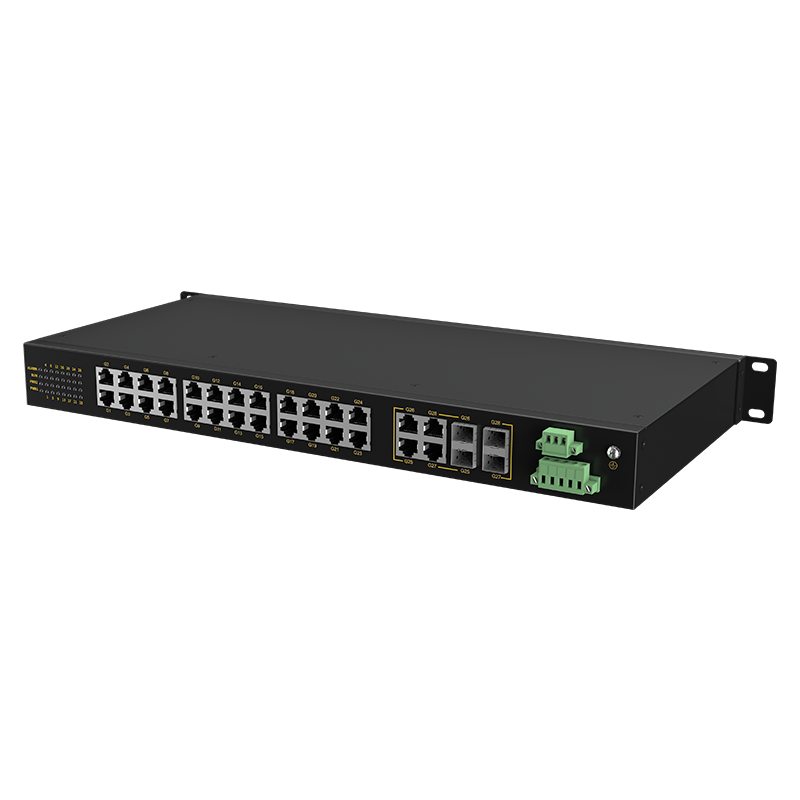 4 Ports Gigabit Combo + 24 Ports Gigabit RJ45 Rack-mount Unmanaged Industrial Ethernet Switch