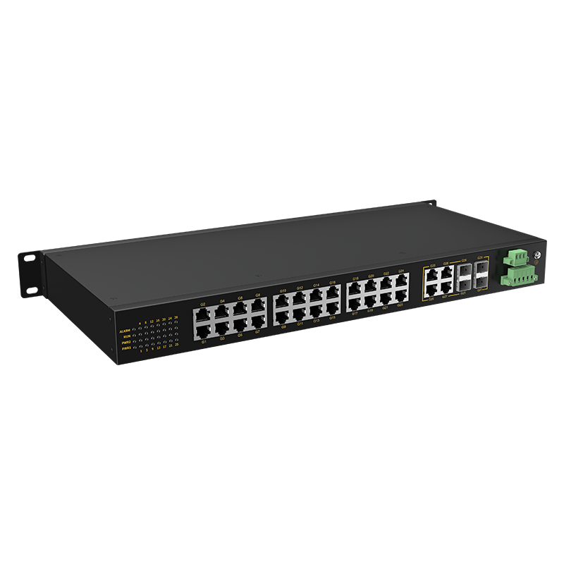 4 Ports Gigabit Combo + 24 Ports Gigabit RJ45 Rack-mount Unmanaged Industrial Ethernet Switch