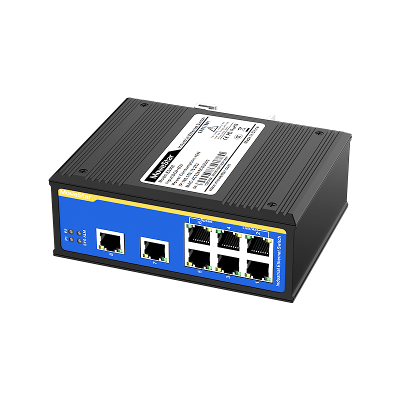 8 Ports 10/100M T(x) Din-Rail Managed Industrial Ethernet Switch