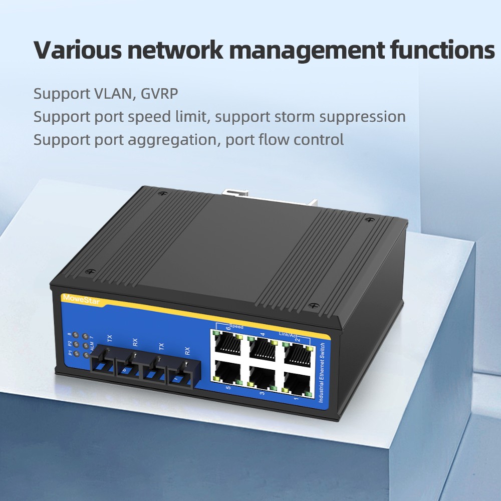 8 Ports 10/100M T(x) Din-Rail Managed Industrial Ethernet Switch