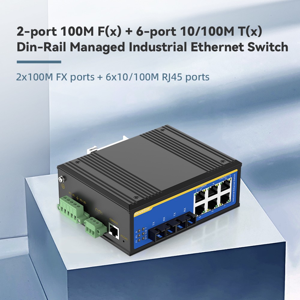 8 Ports 10/100M Din-Rail Managed Industrial Ethernet Switch