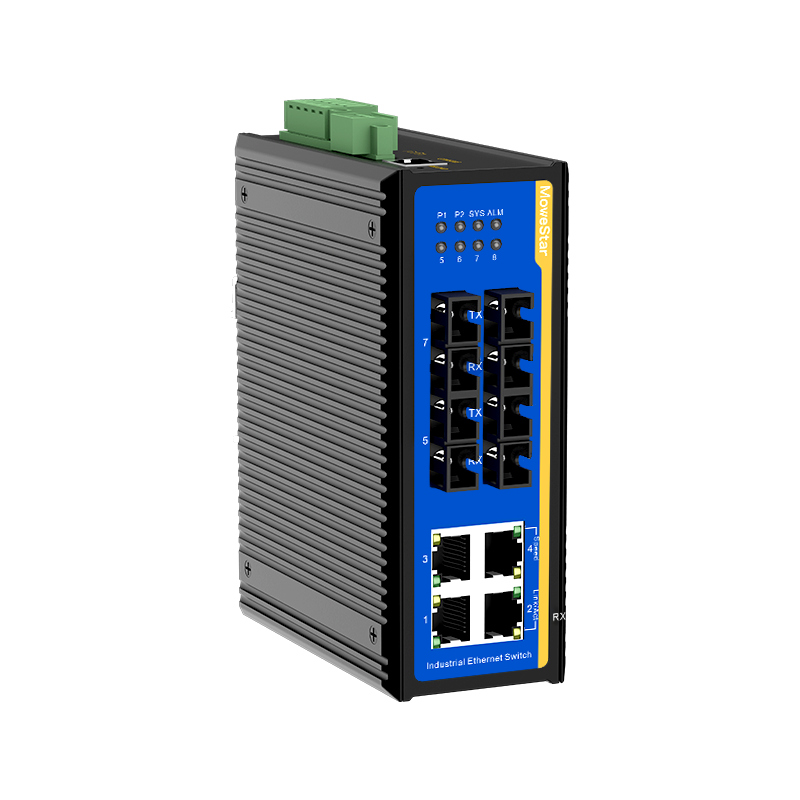 [100 Gigabit 4 Optical 4 Electrical] Ring Network Management Industrial Switch