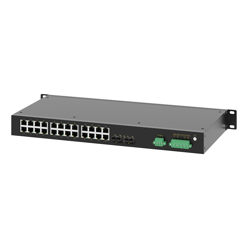 2 Ports 100M FX + 24 Ports 10/100M RJ45 Rack-mount Managed Industrial Ethernet Switch