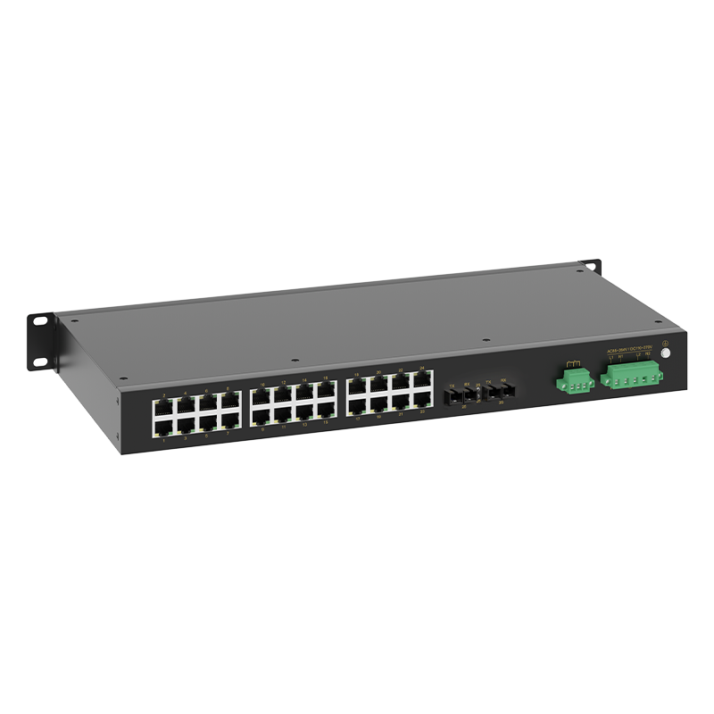 2 Ports 100M FX + 24 Ports 10/100M RJ45 Rack-mount Managed Industrial Ethernet Switch