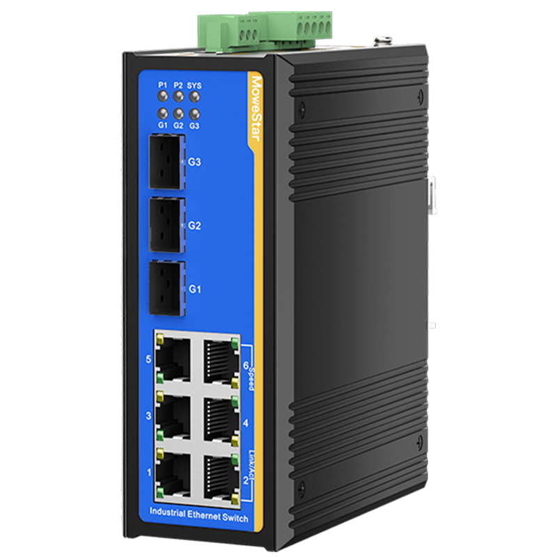 [3 Gigabit + 6 Gigabit Battery] ring network management industrial switch