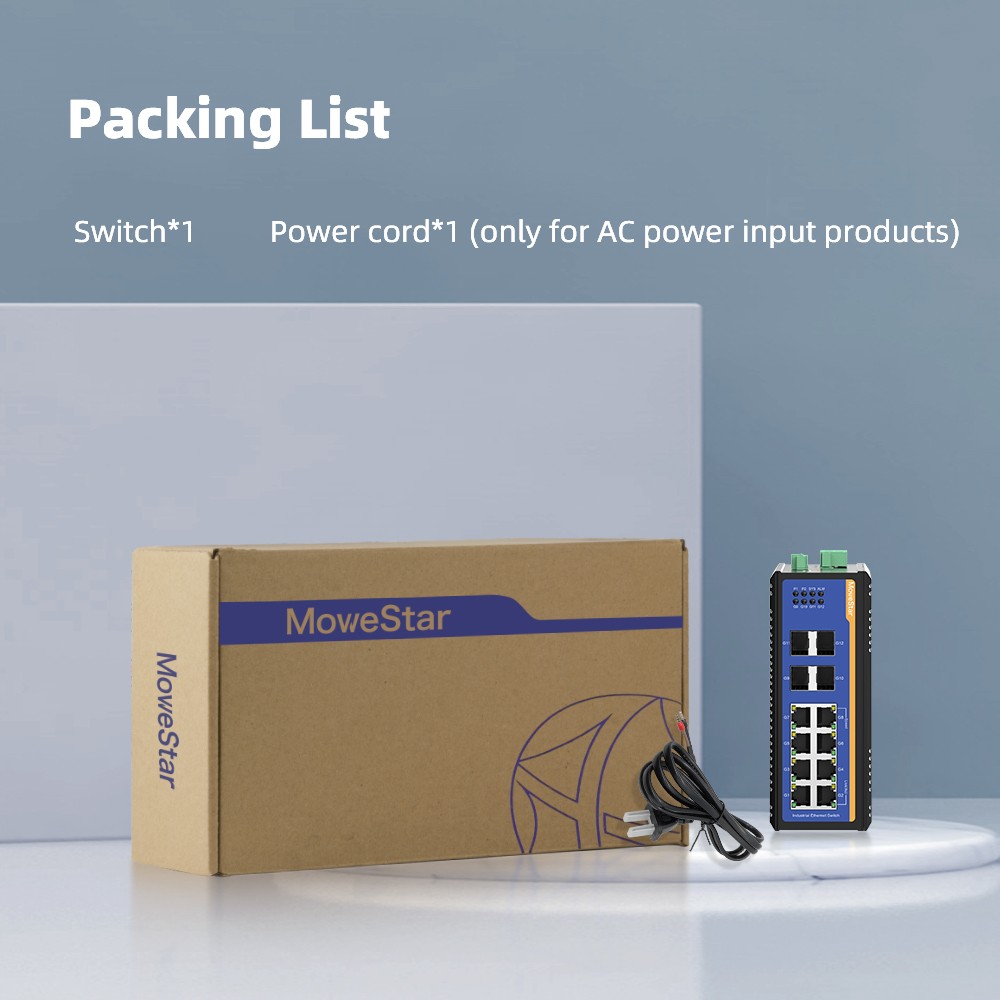 4 Ports Gigabit SFP + 8 Ports Gigabit RJ45 Din-Rail Managed Industrial Ethernet Switch