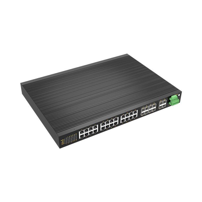 8 Ports Gigabit Combo + 4 Ports Gigabit SFP + 16 Gigabit T(x) Ports Rack-mount Managed Industrial Ethernet Switch