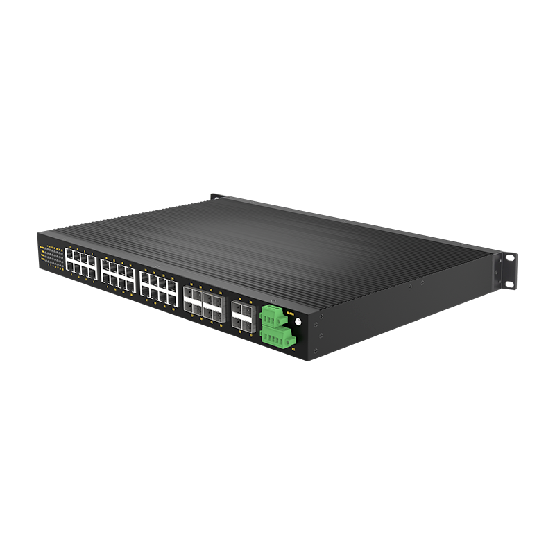 8 Ports Gigabit Combo + 4 Ports Gigabit SFP + 16 Gigabit T(x) Ports Rack-mount Managed Industrial Ethernet Switch