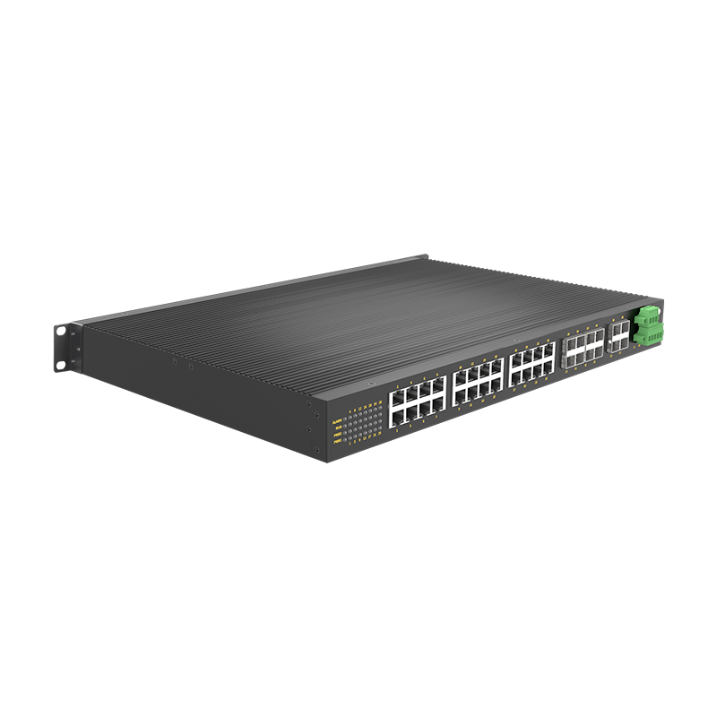 8 Ports Gigabit Combo + 4 Ports Gigabit SFP + 16 Gigabit T(x) Ports Rack-mount Managed Industrial Ethernet Switch