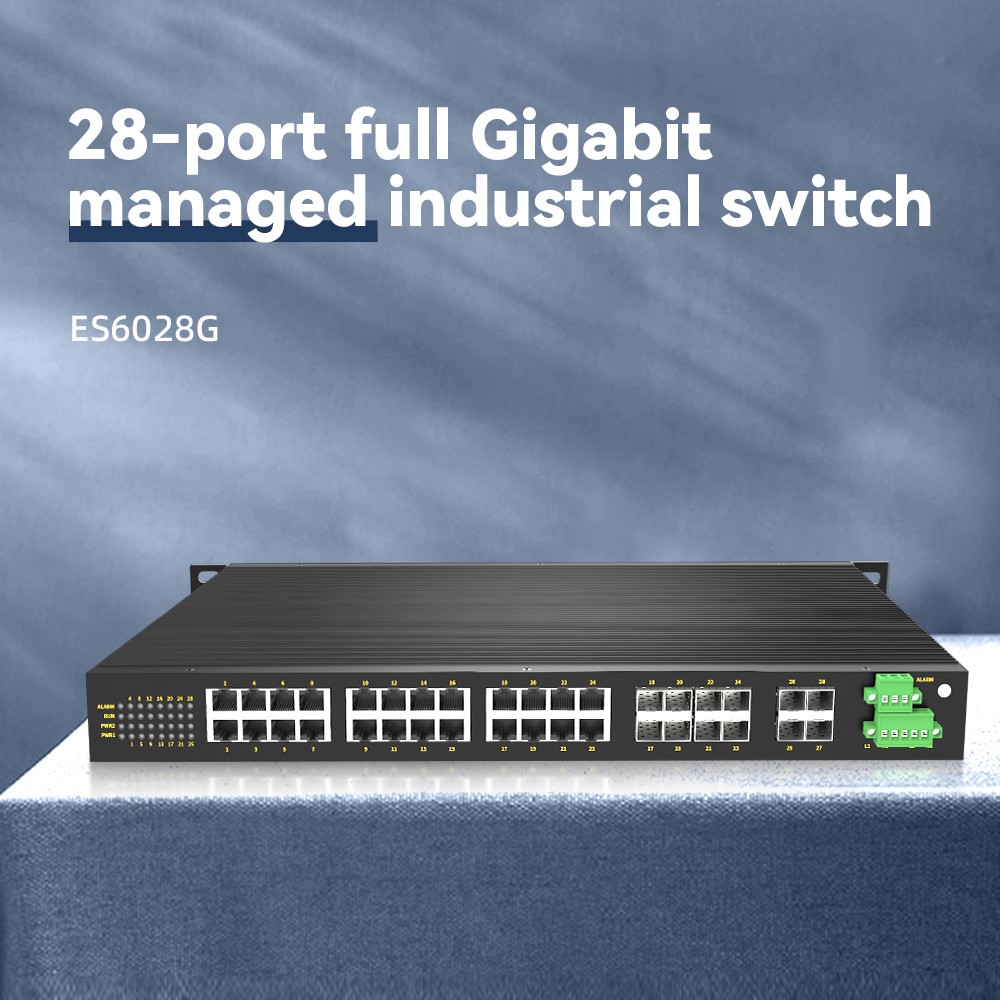 8 Ports Gigabit Combo + 4 Ports Gigabit SFP + 16 Gigabit T(x) Ports Rack-mount Managed Industrial Ethernet Switch