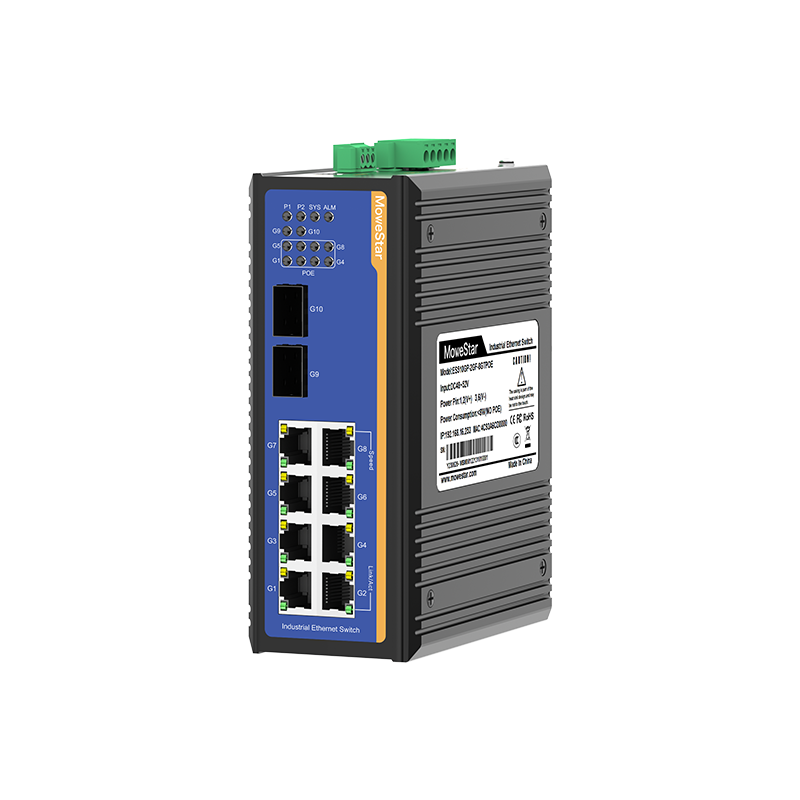10 Ports Full Gigabit Layer 2 Managed DIN RAIL Industrial Ethernet PoE Switch