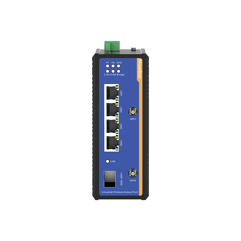 1 Port Gigabit SFP + 4 Ports Gigabit RJ45 Din-Rail Dual Band Wi-Fi6 Wireless Router