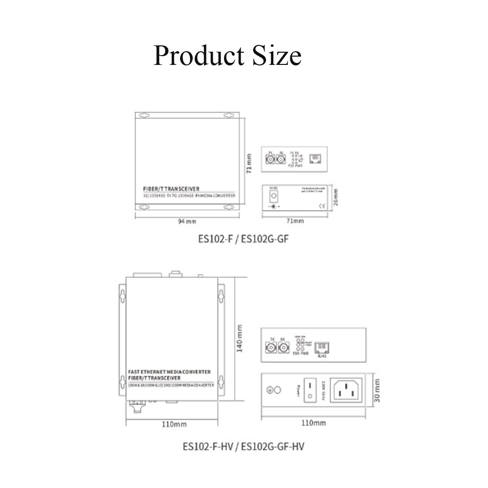 1 Port 100M F(x) + 1 Port 10/100M T(x) Ethernet fiber optic transceiver