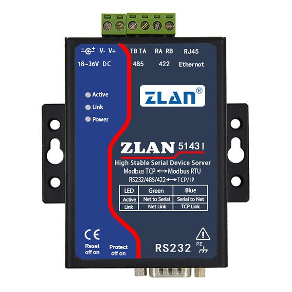 ZLAN5143I Full-isolation Serial Device Server