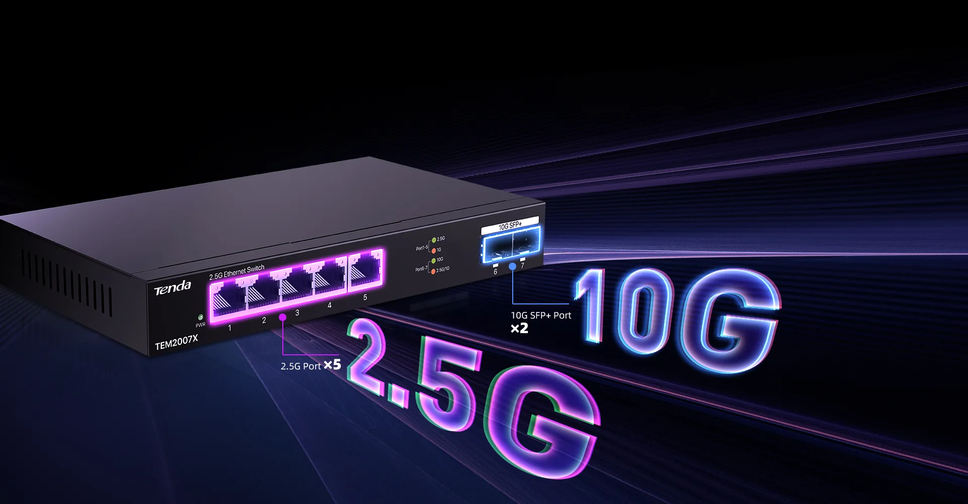 5-Port 2.5G Ethernet Switch With 2*10G SFP+ Slots