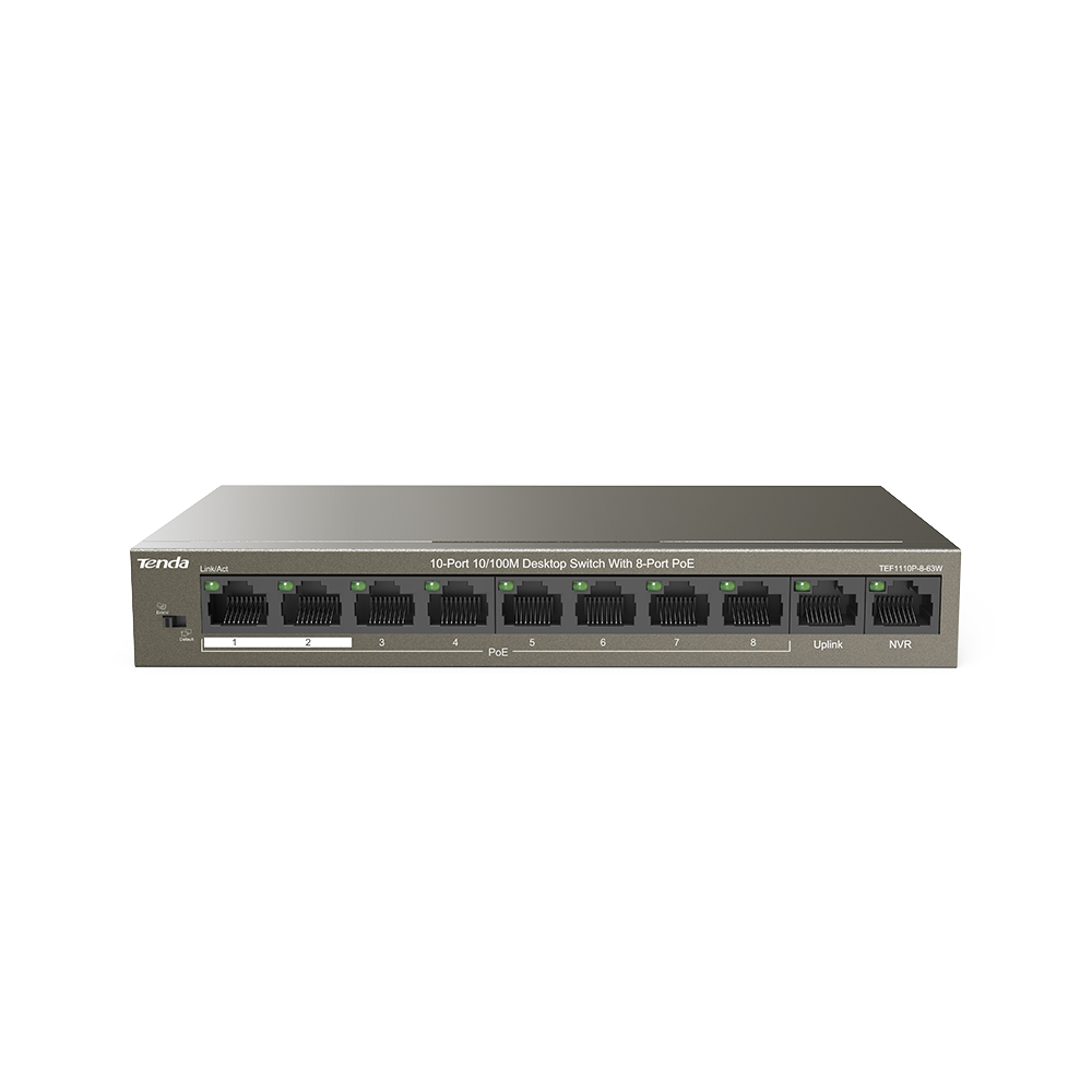 10-Port 10/100M Desktop Switch with 8-Port PoE