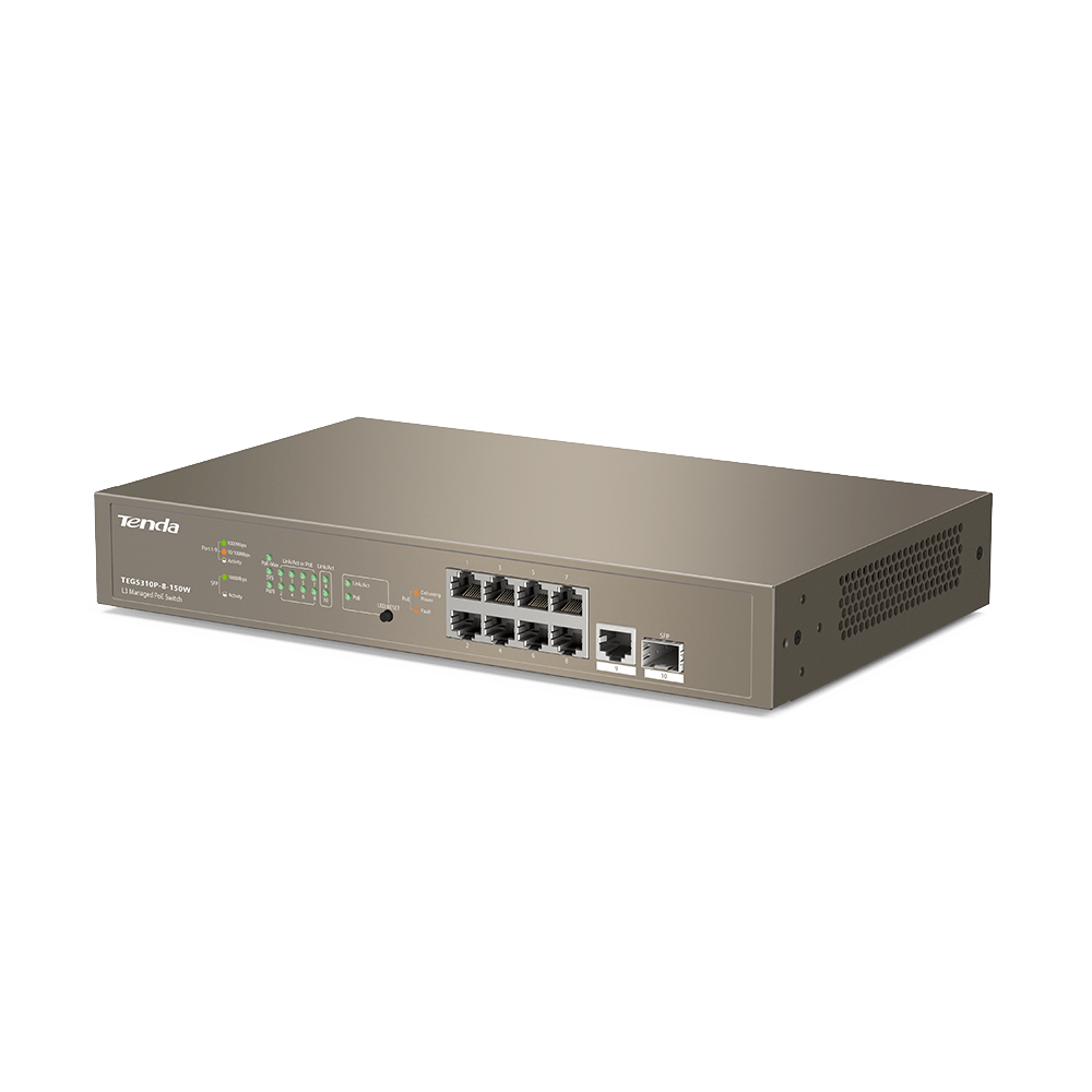 L3 Managed PoE Switch 9 Base-T Ethernet ports,1 SFP ports