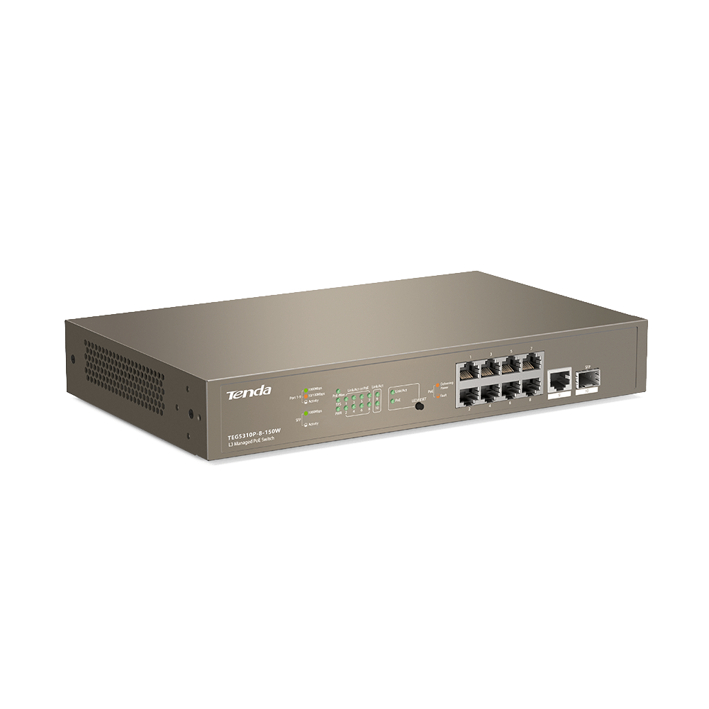 L3 Managed PoE Switch 9 Base-T Ethernet ports,1 SFP ports