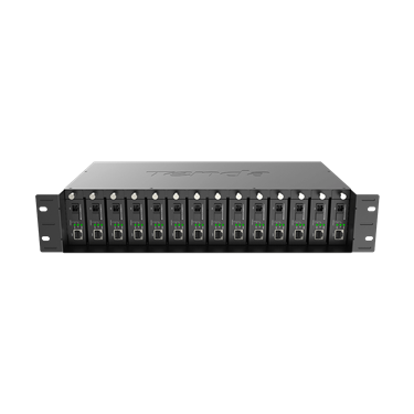 14-slot fiber optic transceiver chassis