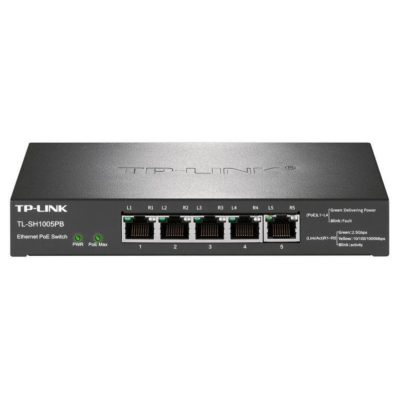 5 x 2.5G/1G adaptive RJ45 ports 2.5G Ethernet PoE switch