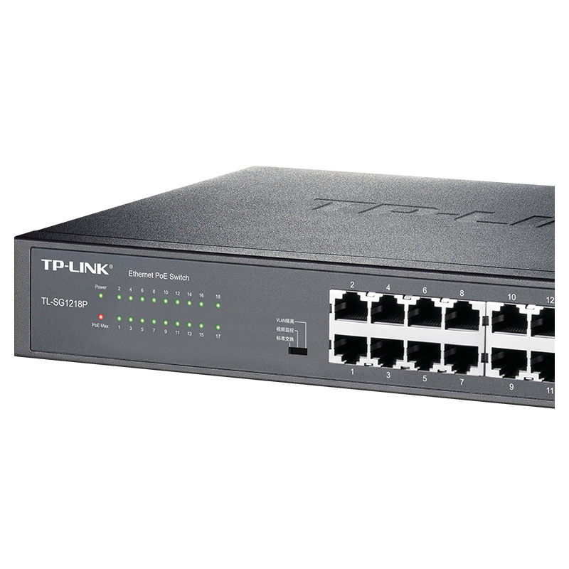 18 10/100/1000Base-T RJ45 ports Full Gigabit Ethernet PoE switch