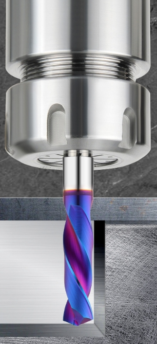 Tungsten carbide drill bit blue coating superhard extended perforated straight shank carbide twist drill